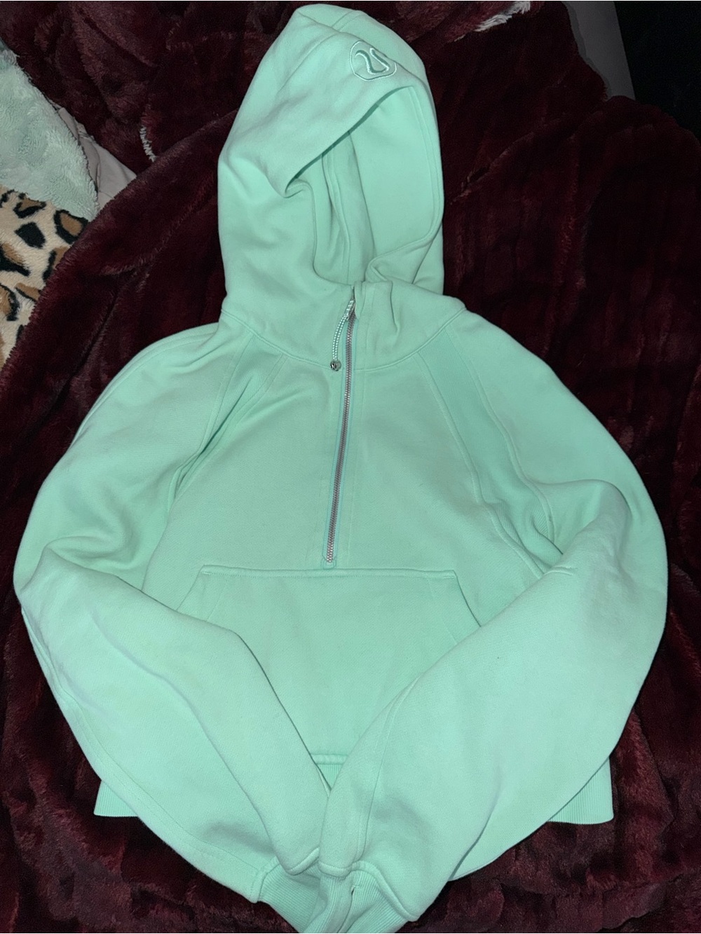 Lululemon Wild Mint Half Zip Scuba Hoodie